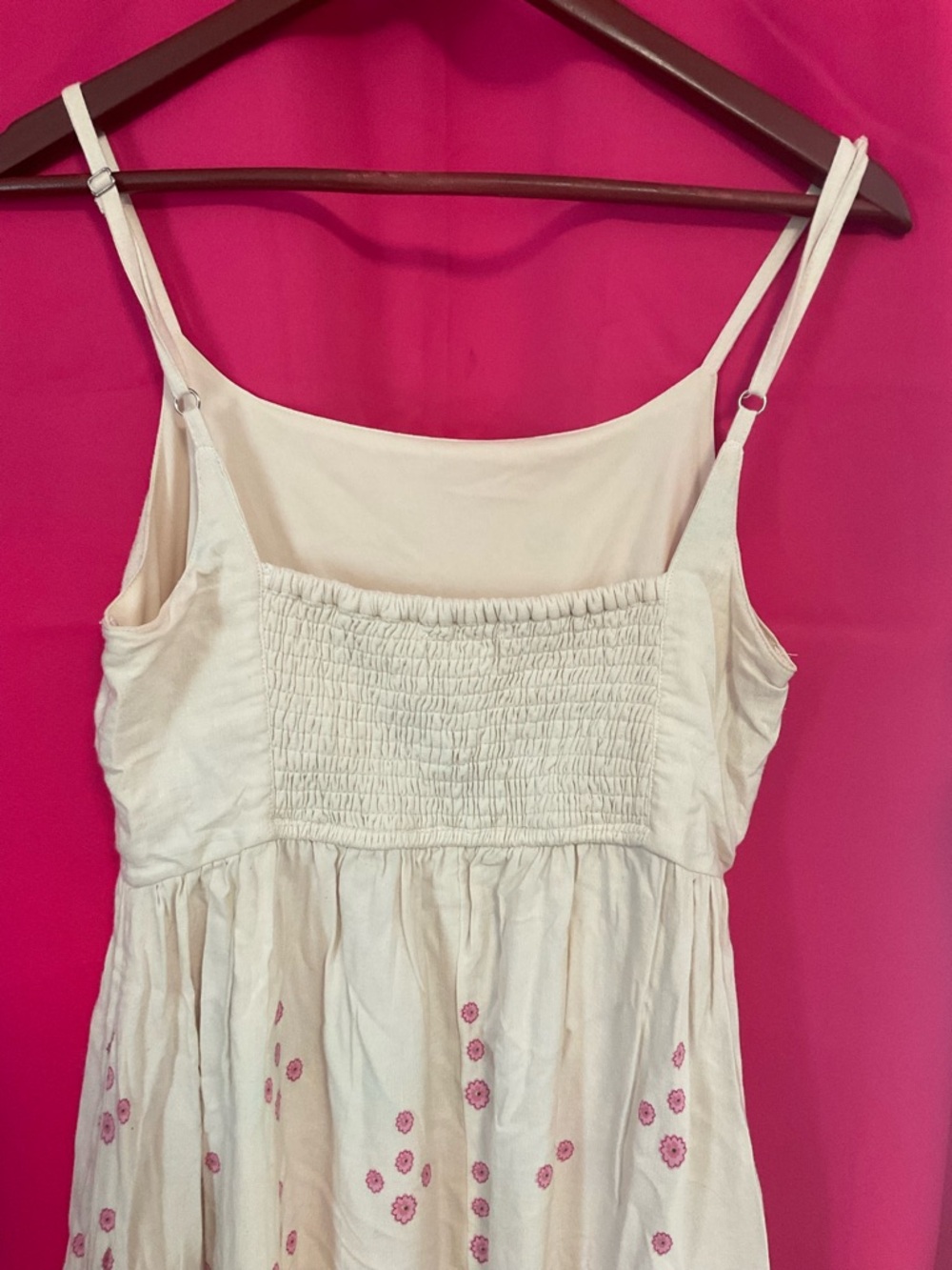 Japna Cream Maxi Dress with Pink Floral Print - Picture 3 of 8